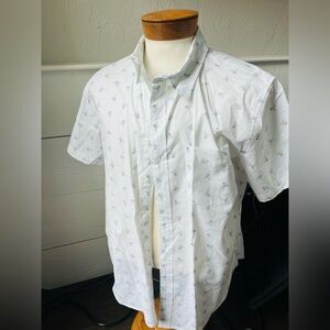 Surfside Supply White and Blue Patterned Men's Shirt